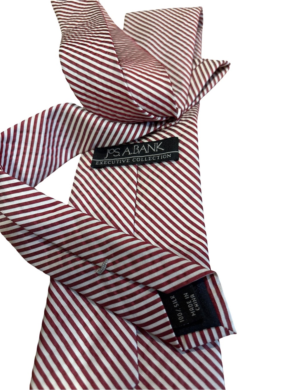 Jos A Bank Executive  collections 
 seersucker tie Red and white stripe silk tie